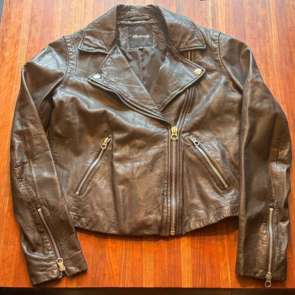 Madewell Black Faux Leather Moto Jacket - Picture 2 of 5